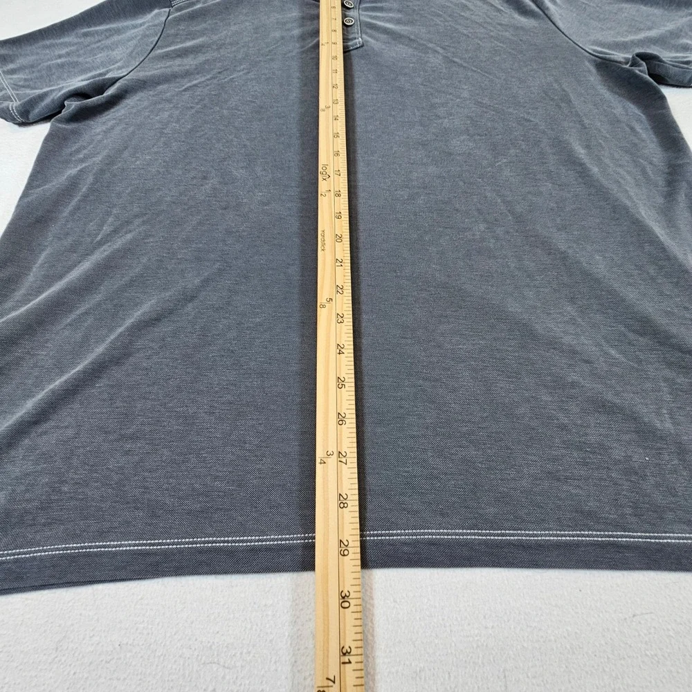 Tommy Bahama Polo Shirt Mens XXL Gray Tencel Blend Short‎ Sleeve Contrast Stitch